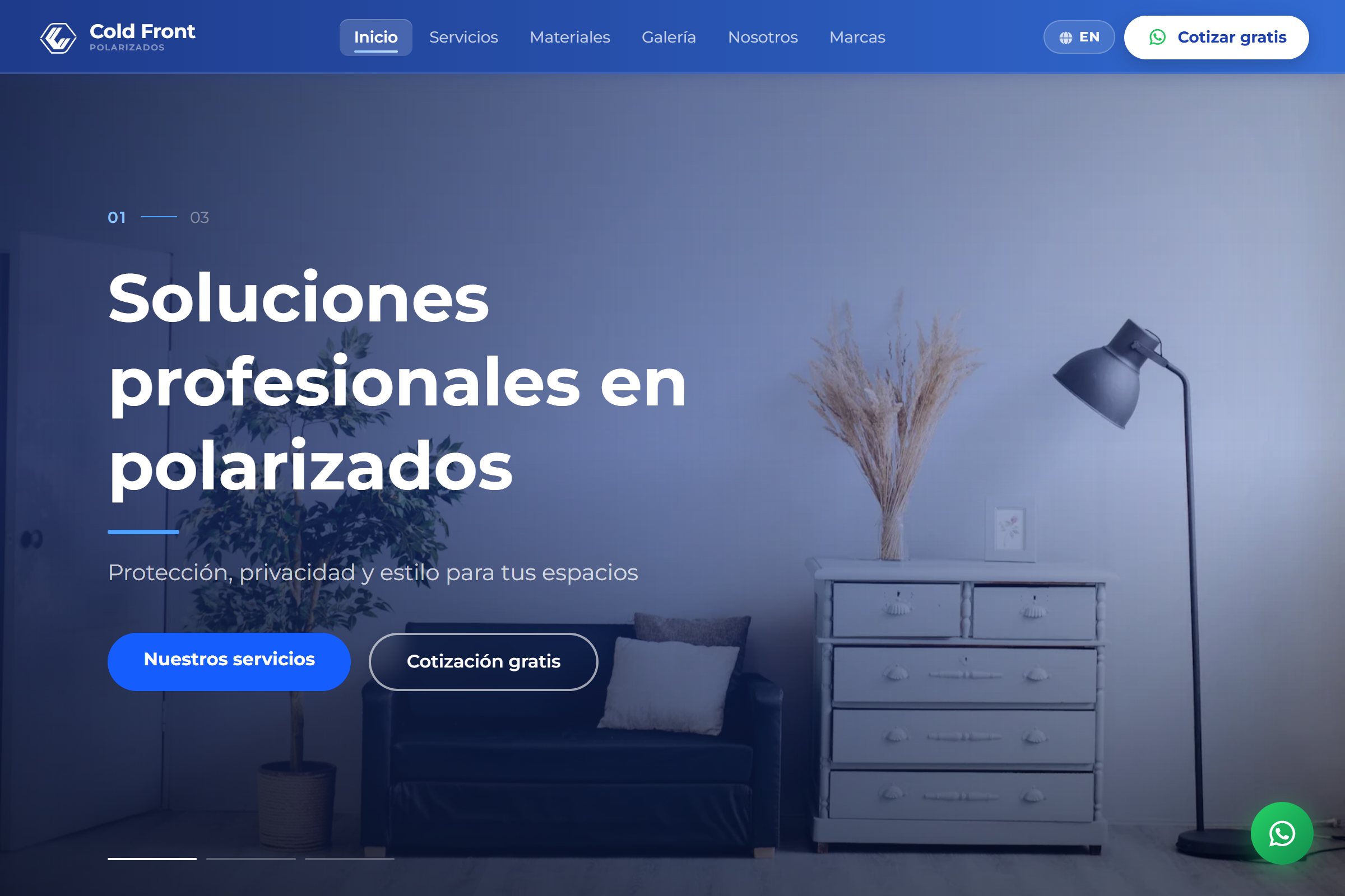 Sitio web de Cold Front Polarizados